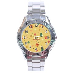 Christmas Treecandy Cane Snowflake Stainless Steel Analogue Watch by Ravend