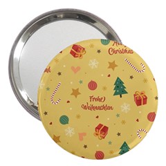 Christmas Treecandy Cane Snowflake 3  Handbag Mirrors by Ravend