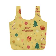 Christmas Treecandy Cane Snowflake Full Print Recycle Bag (m) by Ravend