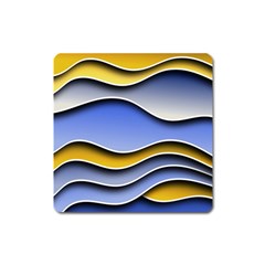 Background Abstract Wave Colorful Square Magnet by Ravend