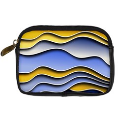 Background Abstract Wave Colorful Digital Camera Leather Case by Ravend