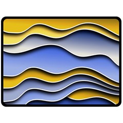 Background Abstract Wave Colorful Double Sided Fleece Blanket (large)  by Ravend