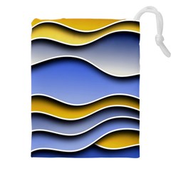 Background Abstract Wave Colorful Drawstring Pouch (4xl) by Ravend