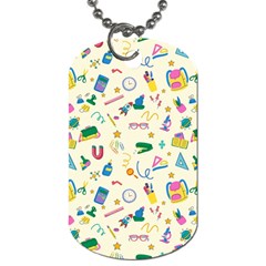 Pattern School Bag Pencil Triangle Dog Tag (two Sides) by Ravend