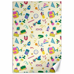 Pattern School Bag Pencil Triangle Canvas 12  X 18  by Ravend