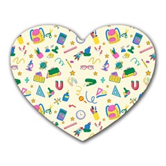 Pattern School Bag Pencil Triangle Heart Mousepad by Ravend