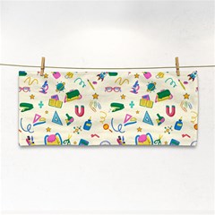 Pattern School Bag Pencil Triangle Hand Towel by Ravend