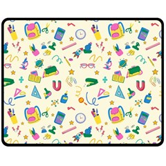 Pattern School Bag Pencil Triangle Fleece Blanket (medium)  by Ravend