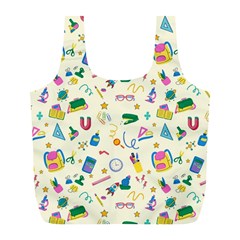 Pattern School Bag Pencil Triangle Full Print Recycle Bag (l) by Ravend