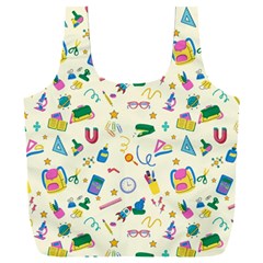 Pattern School Bag Pencil Triangle Full Print Recycle Bag (xxxl) by Ravend