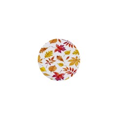 Watercolor-autumn-leaves-pattern-vector 1  Mini Magnets by nateshop