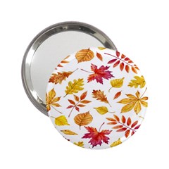 Watercolor-autumn-leaves-pattern-vector 2 25  Handbag Mirrors by nateshop