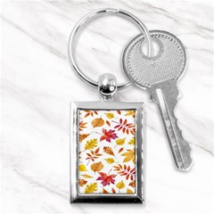 Watercolor-autumn-leaves-pattern-vector Key Chain (rectangle) by nateshop