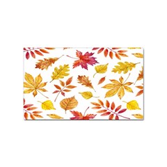 Watercolor-autumn-leaves-pattern-vector Sticker (rectangular) by nateshop