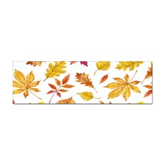 Watercolor-autumn-leaves-pattern-vector Sticker (bumper) by nateshop