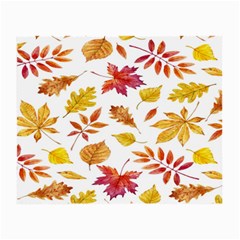 Watercolor-autumn-leaves-pattern-vector Small Glasses Cloth by nateshop