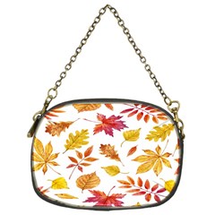 Watercolor-autumn-leaves-pattern-vector Chain Purse (one Side) by nateshop