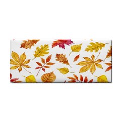 Watercolor-autumn-leaves-pattern-vector Hand Towel by nateshop