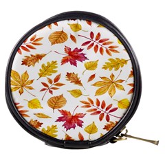 Watercolor-autumn-leaves-pattern-vector Mini Makeup Bag by nateshop