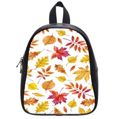 Watercolor-autumn-leaves-pattern-vector School Bag (small) by nateshop