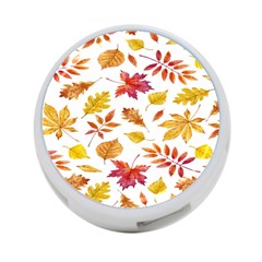 Watercolor-autumn-leaves-pattern-vector 4-port Usb Hub (two Sides) by nateshop