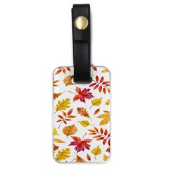 Watercolor-autumn-leaves-pattern-vector Luggage Tag (one Side) by nateshop