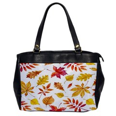 Watercolor-autumn-leaves-pattern-vector Oversize Office Handbag by nateshop