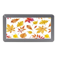 Watercolor-autumn-leaves-pattern-vector Memory Card Reader (mini) by nateshop