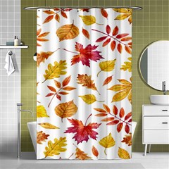 Watercolor-autumn-leaves-pattern-vector Shower Curtain 48  X 72  (small)  by nateshop