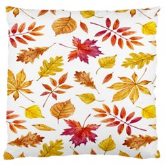 Watercolor-autumn-leaves-pattern-vector Large Cushion Case (one Side) by nateshop