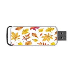 Watercolor-autumn-leaves-pattern-vector Portable Usb Flash (one Side) by nateshop