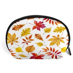 Watercolor-autumn-leaves-pattern-vector Accessory Pouch (large) by nateshop