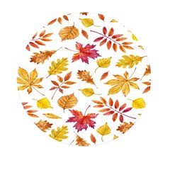 Watercolor-autumn-leaves-pattern-vector Mini Round Pill Box by nateshop