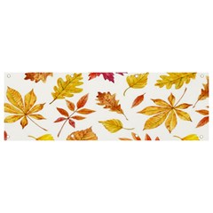 Watercolor-autumn-leaves-pattern-vector Banner And Sign 9  X 3  by nateshop