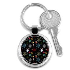 Christmas Thanksgiving Pattern Key Chain (round) by Ravend