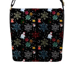 Christmas Thanksgiving Pattern Flap Closure Messenger Bag (l) by Ravend