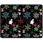 Christmas Thanksgiving Pattern Double Sided Fleece Blanket (Medium)  58.8 x47.4  Blanket Back