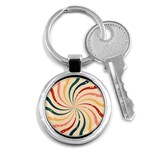 Swirl Star Pattern Texture Vintahe Classic Old Key Chain (Round) Front