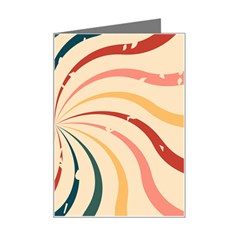 Swirl Star Pattern Texture Vintahe Classic Old Mini Greeting Card by Ravend