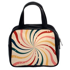 Swirl Star Pattern Texture Vintahe Classic Old Classic Handbag (two Sides) by Ravend