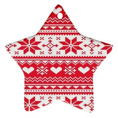 Nordic-seamless-knitted-christmas-pattern-vector Ornament (star) by nateshop