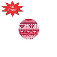 Nordic-seamless-knitted-christmas-pattern-vector 1  Mini Buttons (10 Pack)  by nateshop