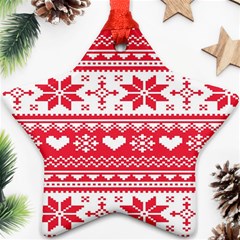 Nordic-seamless-knitted-christmas-pattern-vector Ornament (star) by nateshop