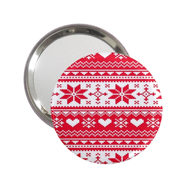 Nordic-seamless-knitted-christmas-pattern-vector 2.25  Handbag Mirrors