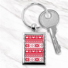 Nordic-seamless-knitted-christmas-pattern-vector Key Chain (Rectangle)