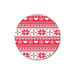 Nordic-seamless-knitted-christmas-pattern-vector Magnet 3  (Round)