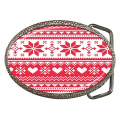 Nordic-seamless-knitted-christmas-pattern-vector Belt Buckles by nateshop