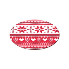 Nordic-seamless-knitted-christmas-pattern-vector Sticker Oval (100 pack)