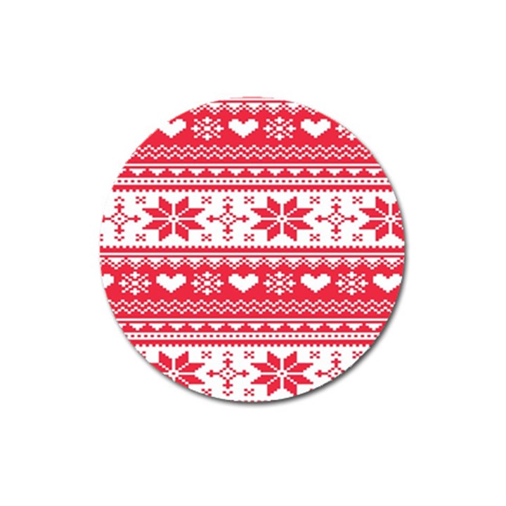 Nordic-seamless-knitted-christmas-pattern-vector Magnet 3  (Round)