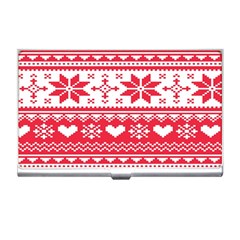 Nordic-seamless-knitted-christmas-pattern-vector Business Card Holder by nateshop